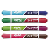 2-in-1 Dry Erase Markers, Broad-fine Chisel Tip, Assorted Colors, 4-pack