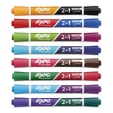 2-in-1 Dry Erase Markers, Broad-fine Chisel Tip, Assorted Colors, 8-pack