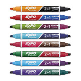 2-in-1 Dry Erase Markers, Broad-fine Chisel Tip, Assorted Colors, 8-pack