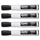 Magnetic Dry Erase Marker, Broad Chisel Tip, Black, 4-pack