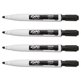 Magnetic Dry Erase Marker, Fine Bullet Tip, Black, 4-pack