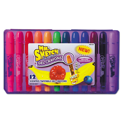 Scented Gel Crayons, Assorted, 12-pack