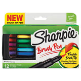 Brush Tip Pens, Fine, Black, Dozen