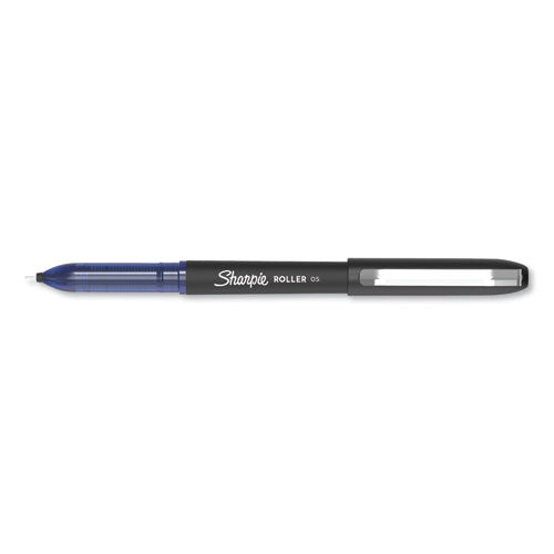 Roller Ball Stick Pen, Fine 0.5 Mm, Blue Ink-barrel, Dozen