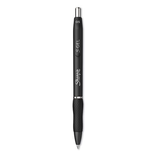 S-gel Retractable Gel Pen, Fine 0.5 Mm, Black Ink, Black Barrel, Dozen