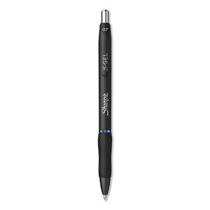 S-gel Retractable Gel Pen, Medium 0.7 Mm, Blue Ink, Black Barrel, Dozen