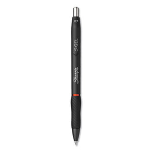 S-gel Retractable Gel Pen, Medium 0.7 Mm, Red Ink, Black Barrel, Dozen