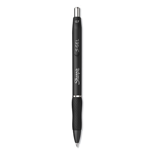 S-gel Retractable Gel Pen, Medium 0.7 Mm, Black Ink, Black Barrel, Dozen