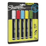 Wet-erase Chalk Marker, Medium Bullet Tip, Assorted, 5-pack