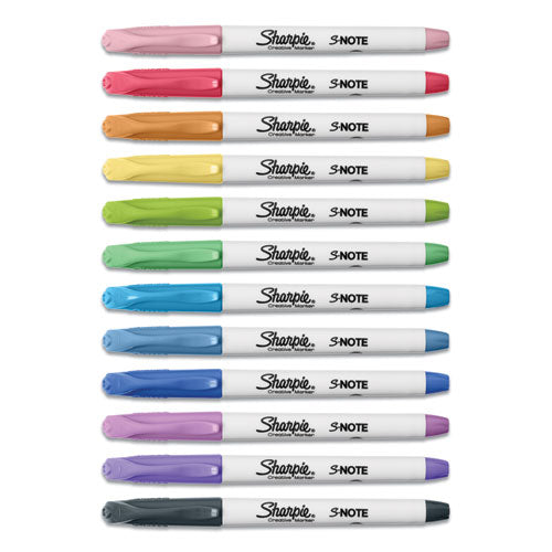 S-note Creative Markers, Chisel Tip, Assorted Colors, 12-pack