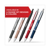 S-gel Premium Metal Barrel Gel Pen, Retractable, Medium 0.7 Mm, Black Ink, Red Barrel, 4-pack