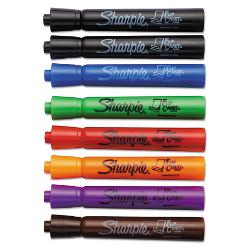 Flip Chart Marker, Broad Bullet Tip, Assorted Colors, 8-set