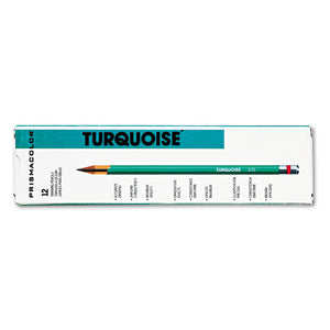 Turquoise Drawing Pencil, 2 Mm, 4b, Black Lead, Turquoise Barrel, Dozen