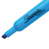 Tank Style Highlighters, Chisel Tip, Blue, Dozen