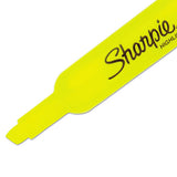 Tank Style Highlighters, Chisel Tip, Fluorescent Yellow, Dozen