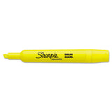 Tank Style Highlighters, Chisel Tip, Fluorescent Yellow, Dozen