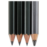 Scholar Graphite Pencil Set, 2 Mm, Assorted Lead Hardness Ratings, Black Lead, Dark Green Barrel, 4-set