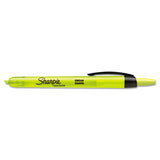 Retractable Highlighters, Chisel Tip, Fluorescent Yellow, Dozen