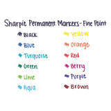 Fine Tip Permanent Marker, Red, Dozen