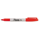 Fine Tip Permanent Marker, Red, Dozen