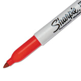 Fine Tip Permanent Marker, Red, Dozen