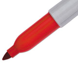 Fine Tip Permanent Marker, Red, Dozen