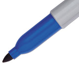 Fine Tip Permanent Marker, Blue, Dozen