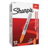 Fine Tip Permanent Marker, Orange, Dozen