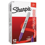 Fine Tip Permanent Marker, Purple, Dozen