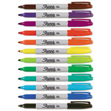 Fine Tip Permanent Marker, Assorted Colors, 12-set