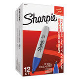 Chisel Tip Permanent Marker, Medium, Blue, Dozen