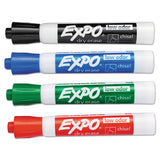 Low-odor Dry-erase Marker, Broad Chisel Tip, Assorted Colors, 4-set