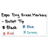 Low-odor Dry-erase Marker, Medium Bullet Tip, Assorted Colors, 4-set