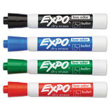 Low-odor Dry-erase Marker, Medium Bullet Tip, Assorted Colors, 4-set