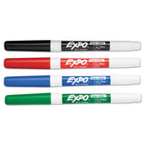 Low-odor Dry-erase Marker, Fine Bullet Tip, Assorted Colors, 4-set