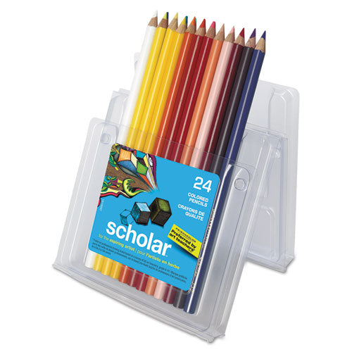 Scholar Colored Pencil Set, 3 Mm, 2b (#2), Assorted Lead-barrel Colors, 24-pack