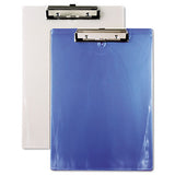 Plastic Clipboard, 1-2" Capacity, 8 1-2 X 12 Sheets, Ice Blue