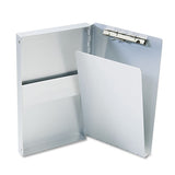 Snapak Aluminum Side-open Forms Folder, 3-8" Clip Cap, 5.66 X 9.5 Sheets, Silver