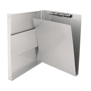 Snapak Aluminum Side-open Forms Folder, 1-2" Clip Cap, 8 1-2 X 12 Sheets, Silver