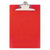 Recycled Plastic Clipboard With Ruler Edge, 1" Clip Cap, 8 1-2 X 12 Sheets, Red