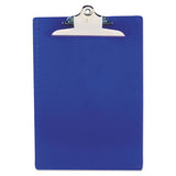 Recycled Plastic Clipboard With Ruler Edge, 1" Clip Cap, 8 1-2 X 12 Sheets, Blue