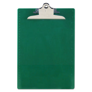 Recycled Plastic Clipboard With Ruler Edge, 1" Clip Cap, 8 1-2 X 12 Sheet, Green
