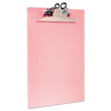 Recycled Plastic Clipboard With Ruler Edge, 1" Clip Cap, 8 1-2 X 12 Sheets, Pink