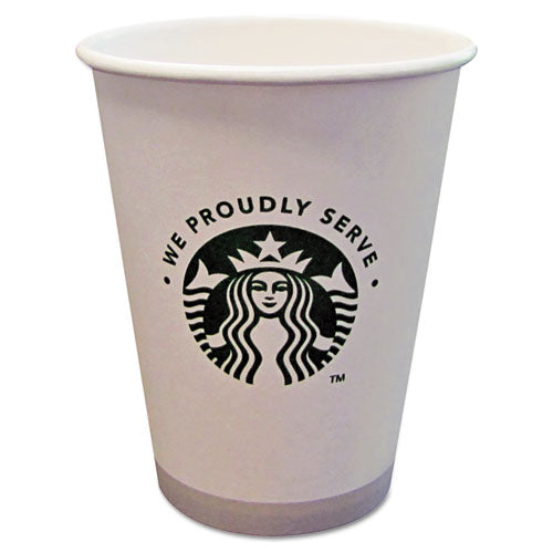 Hot Cups, 12oz, White With Green Logo, 1000-carton