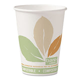 Bare By Solo Eco-forward Pla Paper Hot Cups, 8 Oz, Leaf Design,50-bag,20 Bags-ct