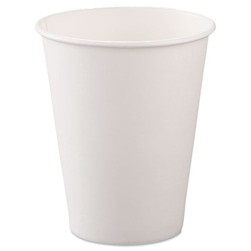 Single-sided Poly Paper Hot Cups, 8oz, White, 50-bag, 20 Bags-carton