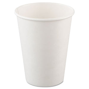 Single-sided Poly Paper Hot Cups, 12oz, White, 50-bag, 20 Bags-carton