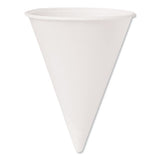 Bare Treated Paper Cone Water Cups, 4 1-4 Oz., White, 200-bag