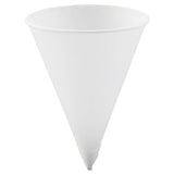 Cone Water Cups, Paper, 4.25oz, Rolled Rim, White, 5000-carton