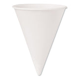 Bare Treated Paper Cone Water Cups, 6 Oz, White, 200-sleeve, 25 Sleeves-carton